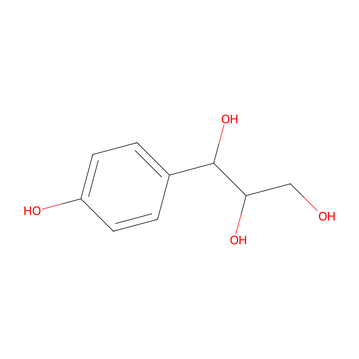 rel-(1R,2S)-1-(4-Hydroxyphenyl)-1,2,3-propanetriol molecular structure, CAS 25743-67-3