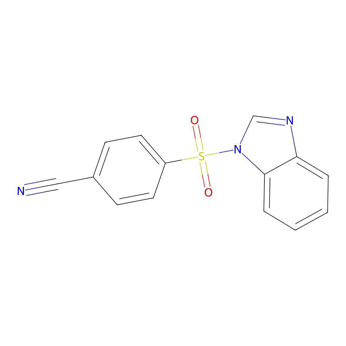 4-(1H-1,3-benzodiazole-1-sulfonyl)benzonitrile molecular structure, CAS 2574525-58-7