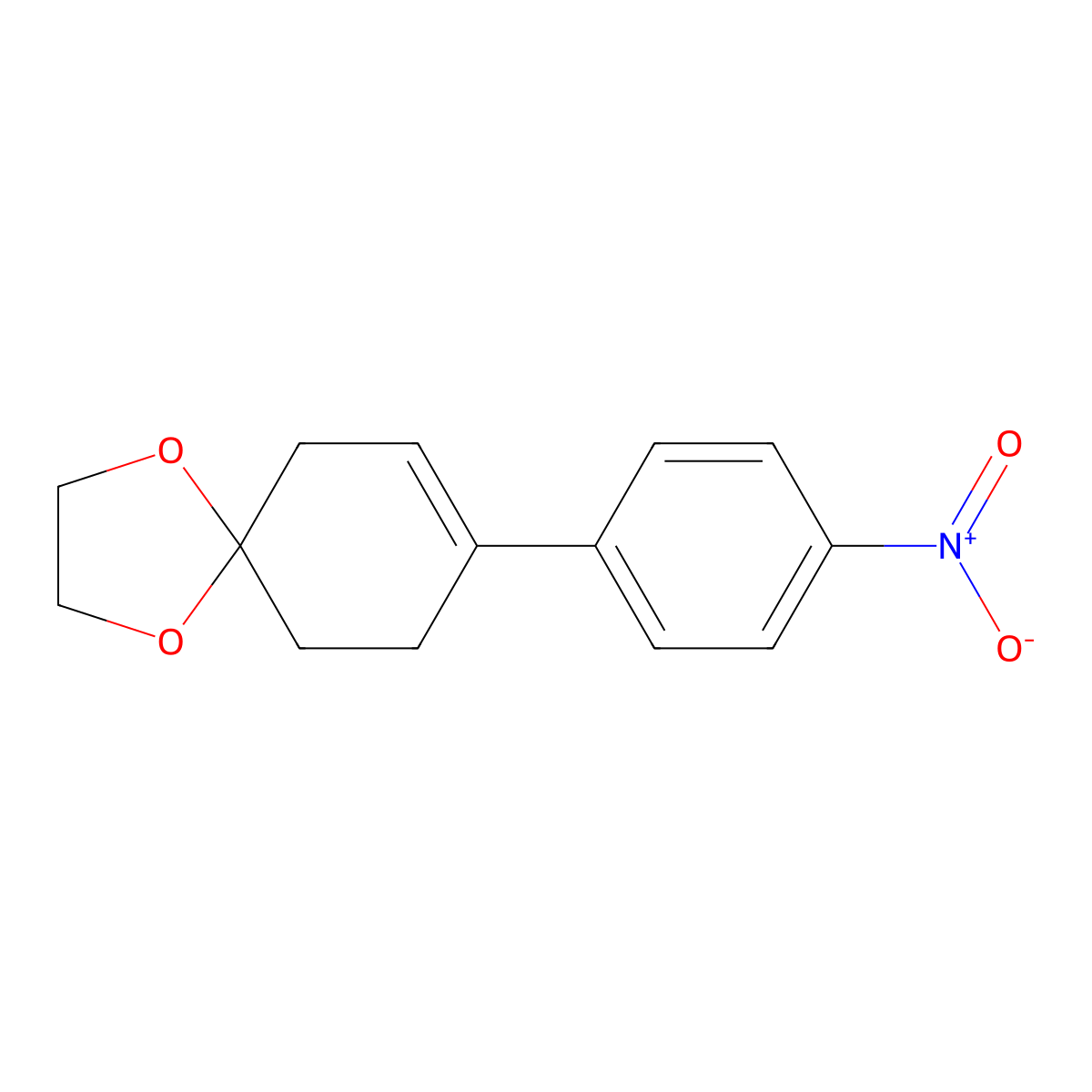 8-(4-Nitrophenyl)-1,4-dioxaspiro[4.5]dec-7-ene molecular structure, CAS 2574546-81-7