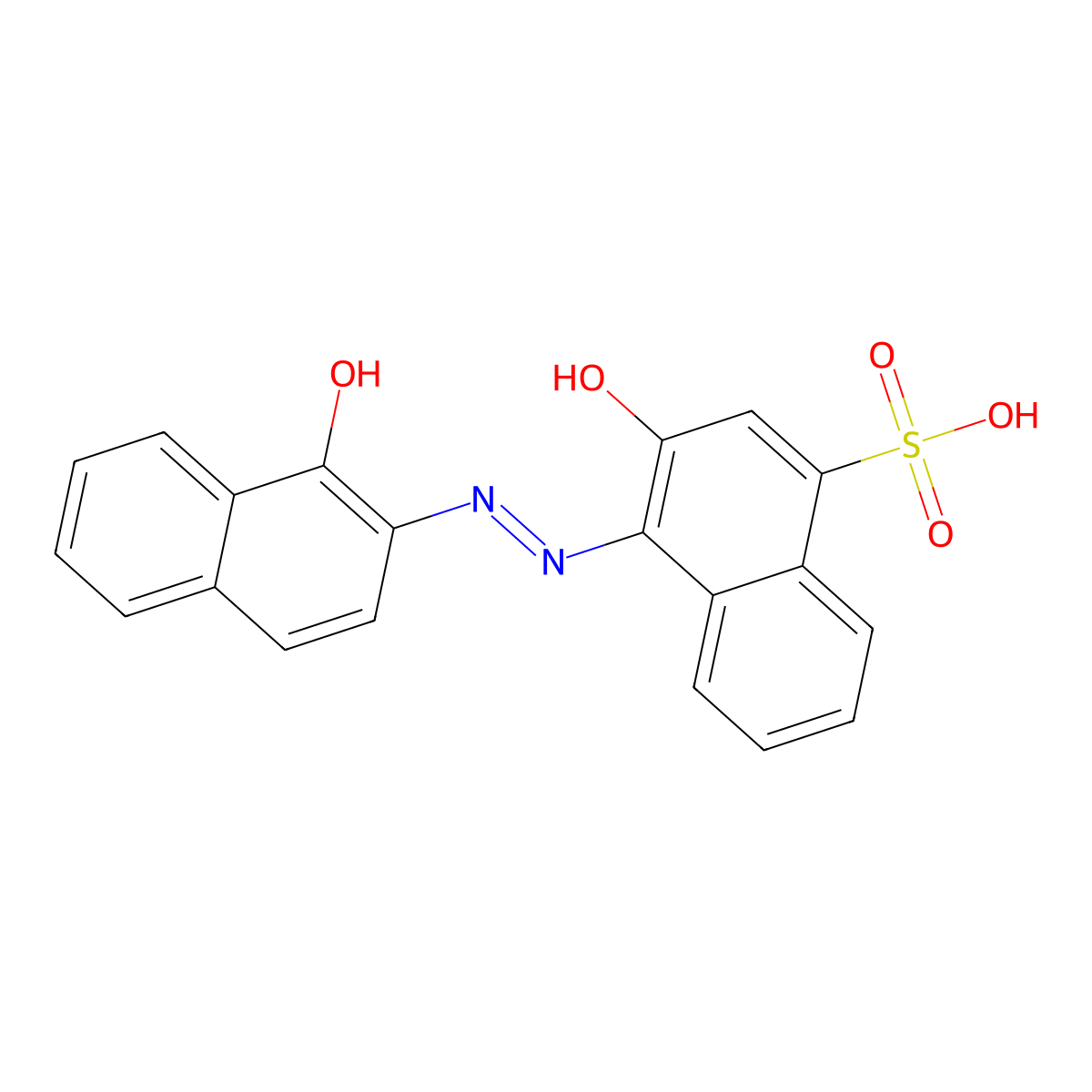 1-Naphthalenesulfonic acid, 3-hydroxy-4-(2-(1-hydroxy-2-naphthalenyl)diazenyl)- molecular structure, CAS 25747-05-1