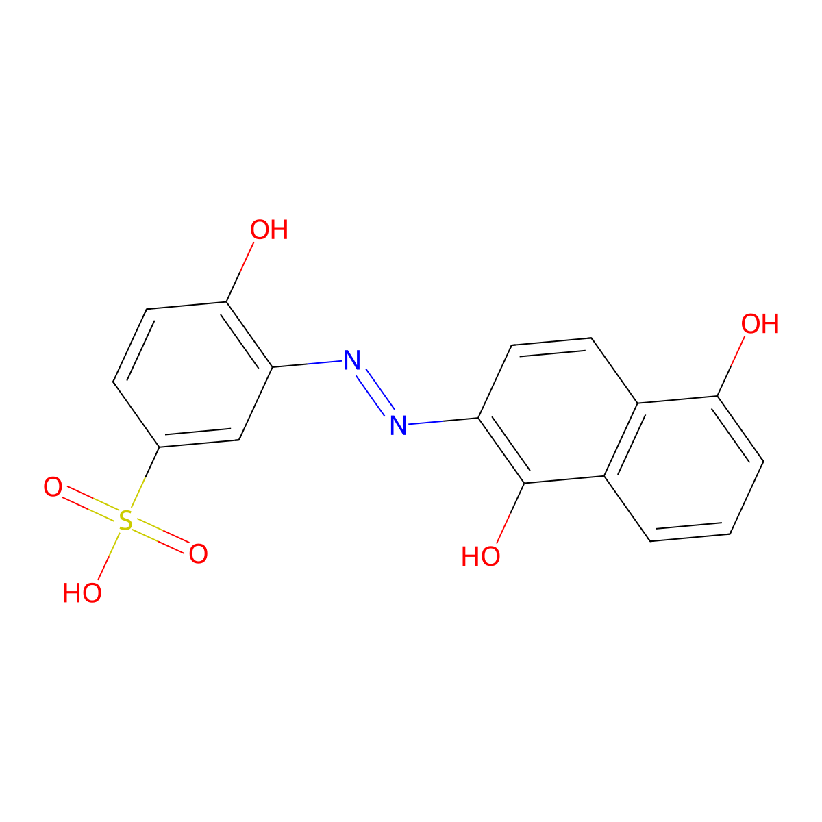 3-((1,5-Dihydroxy-2-naphthyl)azo)-4-hydroxybenzenesulphonic acid molecular structure, CAS 25747-07-3