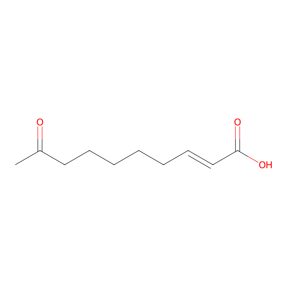 9-Oxo-2-decenoic acid, (2E)- molecular structure, CAS 2575-01-1