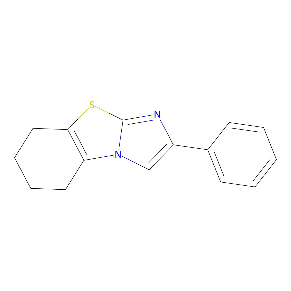 2-Phenyl-5,6,7,8-tetrahydroimidazo[2,1-b][1,3]benzothiazole molecular structure, CAS 25752-17-4