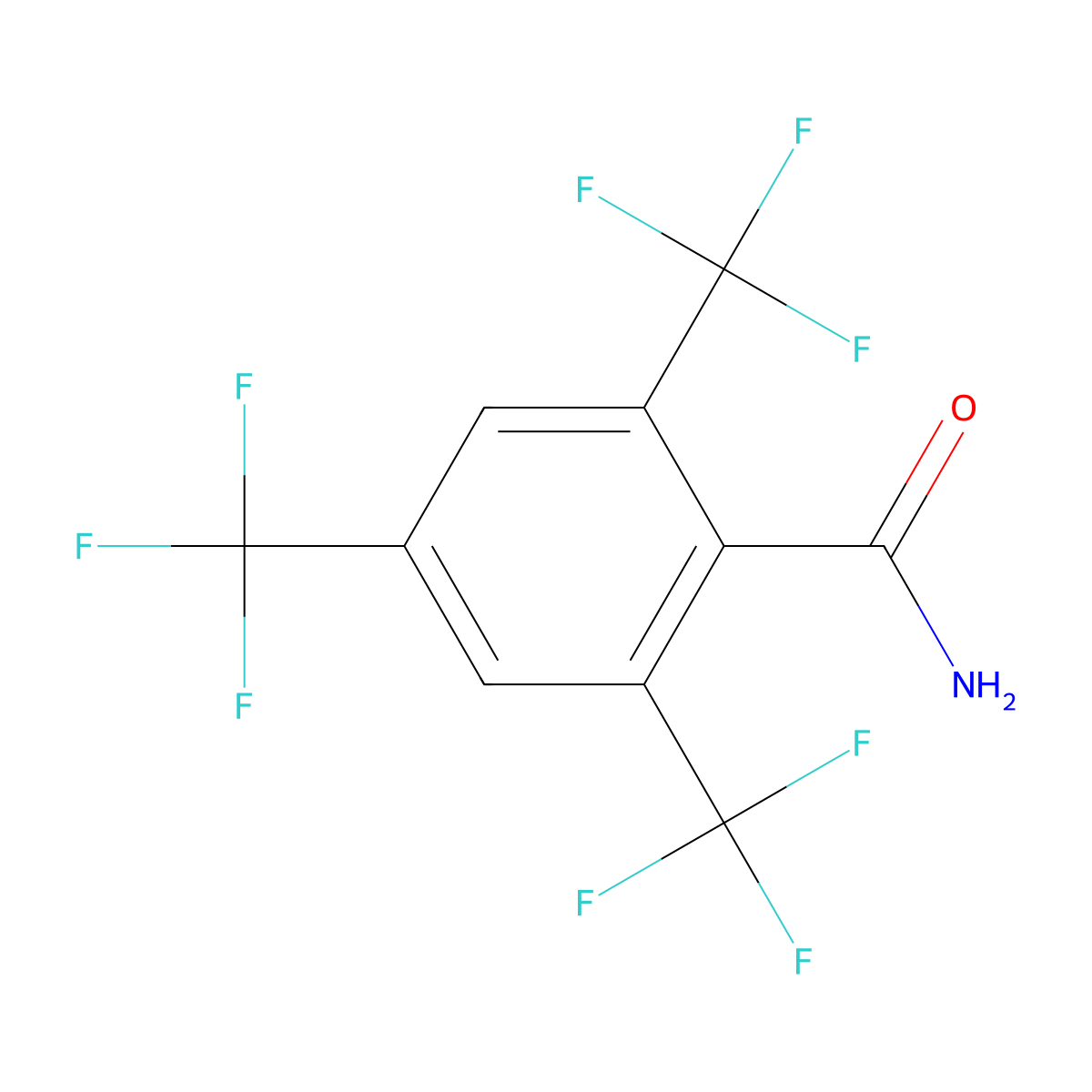 2,4,6-Tris(trifluoromethyl)benzamide molecular structure, CAS 25753-21-3