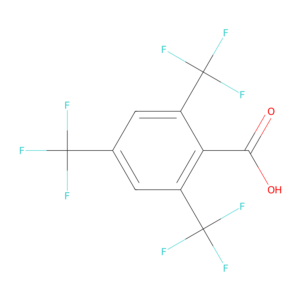 2,4,6-Tris(trifluoromethyl)benzoic acid molecular structure, CAS 25753-26-8