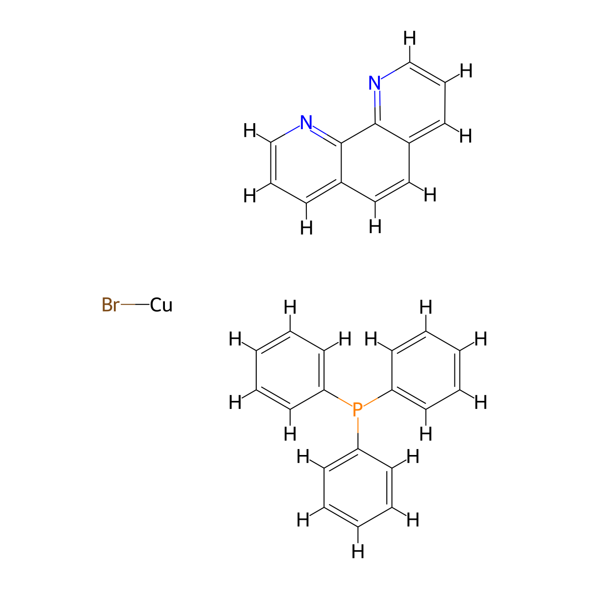 Bromo(1,10-phenanthroline)(triphenylphosphine)copper(I) molecular structure, CAS 25753-84-8