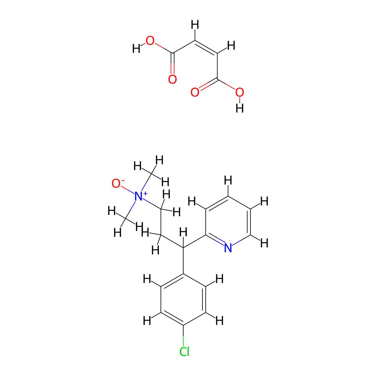 3-(4-Chlorophenyl)-N,N-dimethyl-3-(pyridin-2-yl)propan-1-amine oxide maleate molecular structure, CAS 2575516-38-8