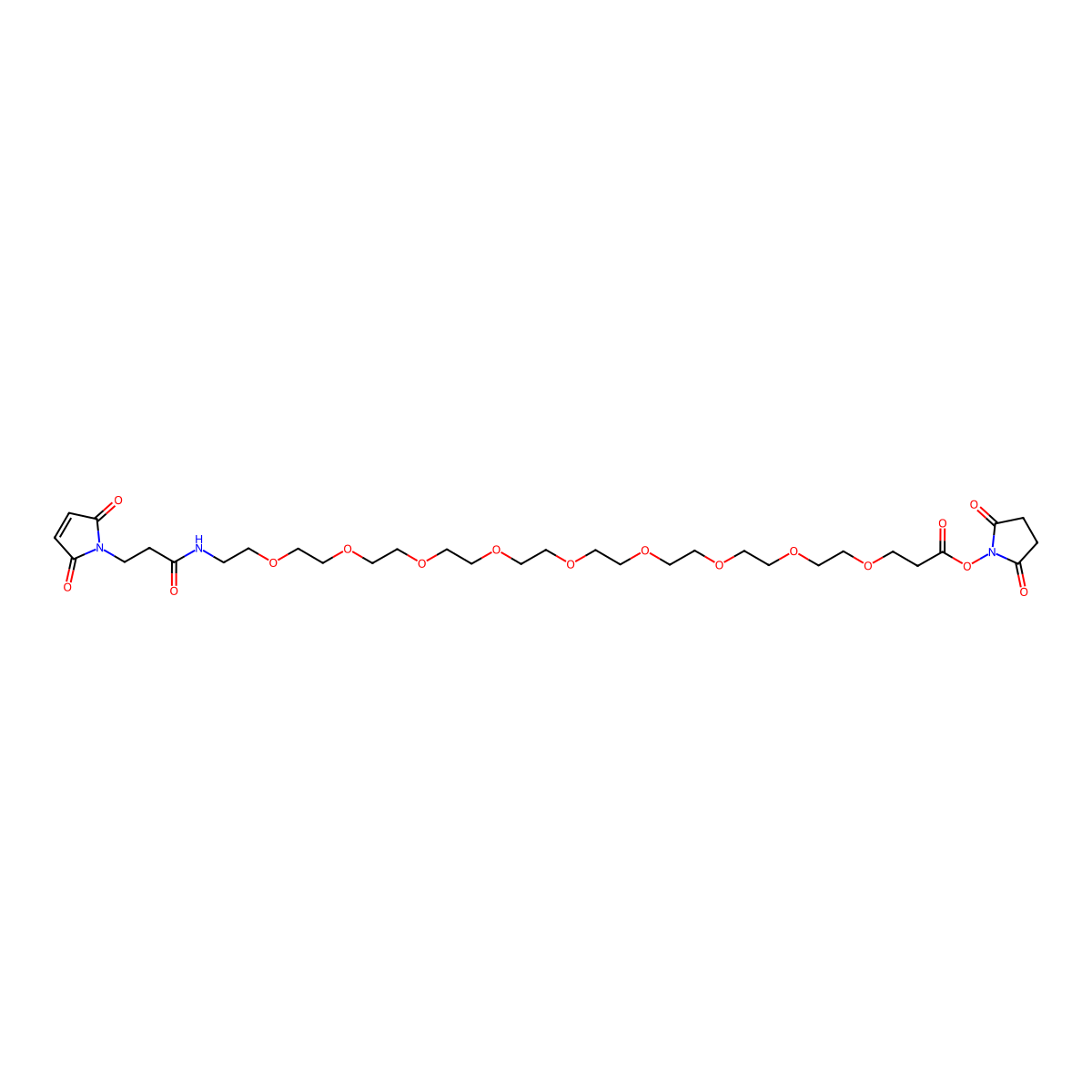 Mal-amido-PEG9-NHS ester molecular structure, CAS 2575631-92-2