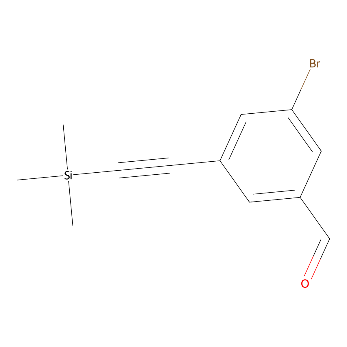 3-Bromo-5-[2-(trimethylsilyl)ethynyl]benzaldehyde molecular structure, CAS 2575658-47-6