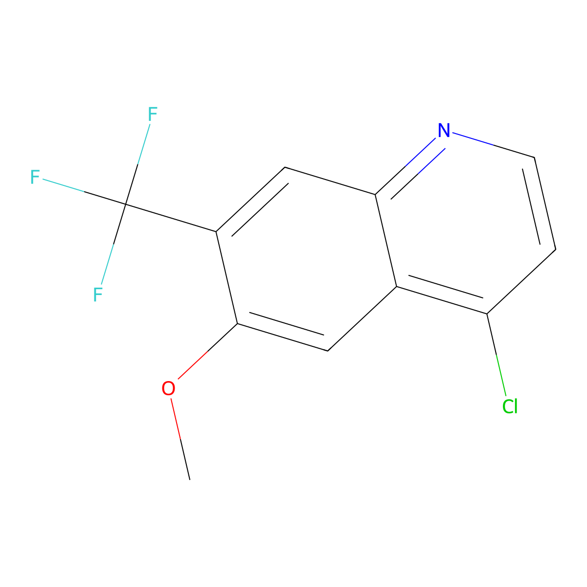 4-Chloro-6-methoxy-7-(trifluoromethyl)quinoline molecular structure, CAS 25759-93-7