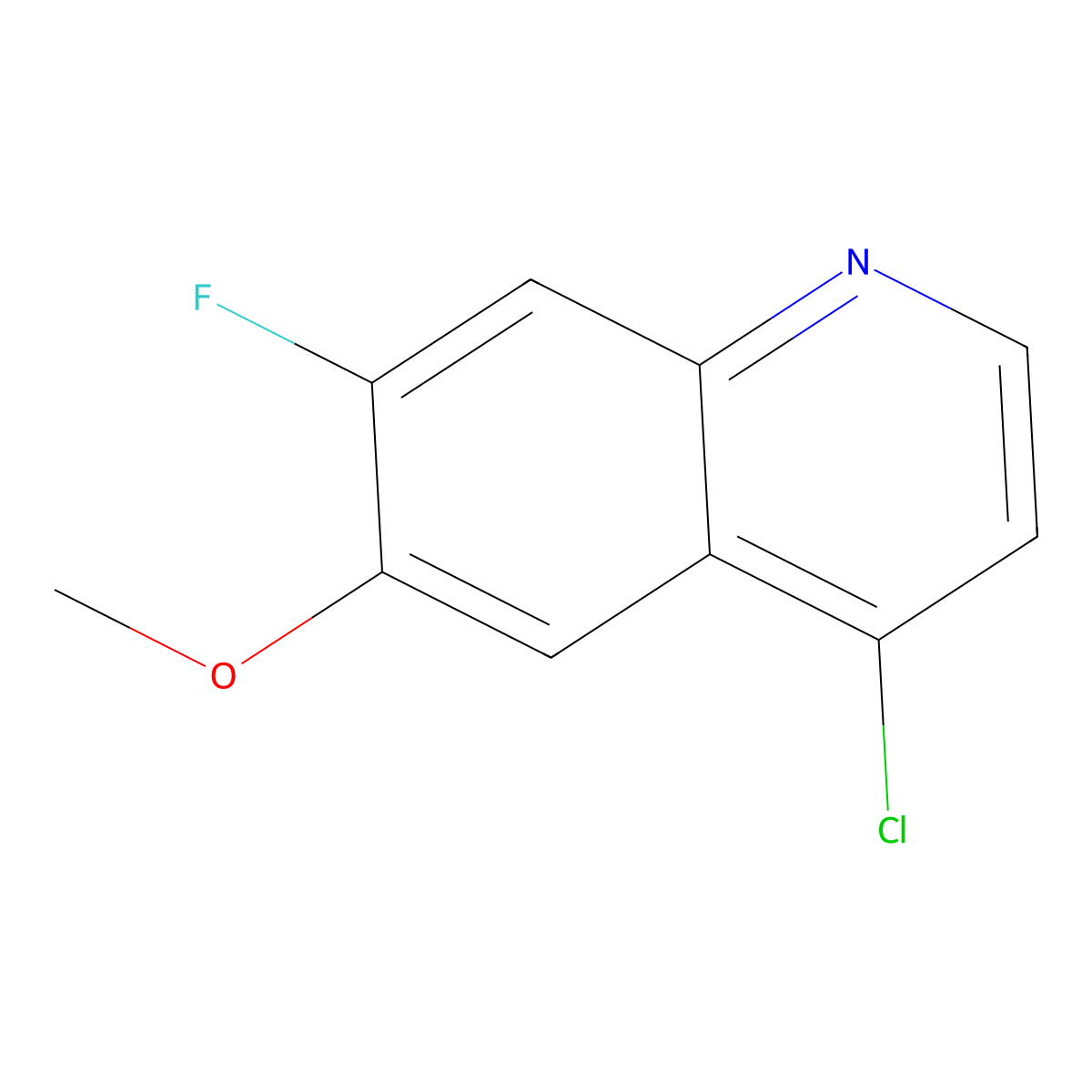 4-Chloro-7-fluoro-6-methoxyquinoline molecular structure, CAS 25759-94-8
