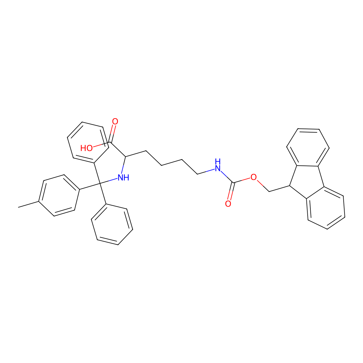 Mtt-Lys(Fmoc)-OH molecular structure, CAS 2575932-44-2
