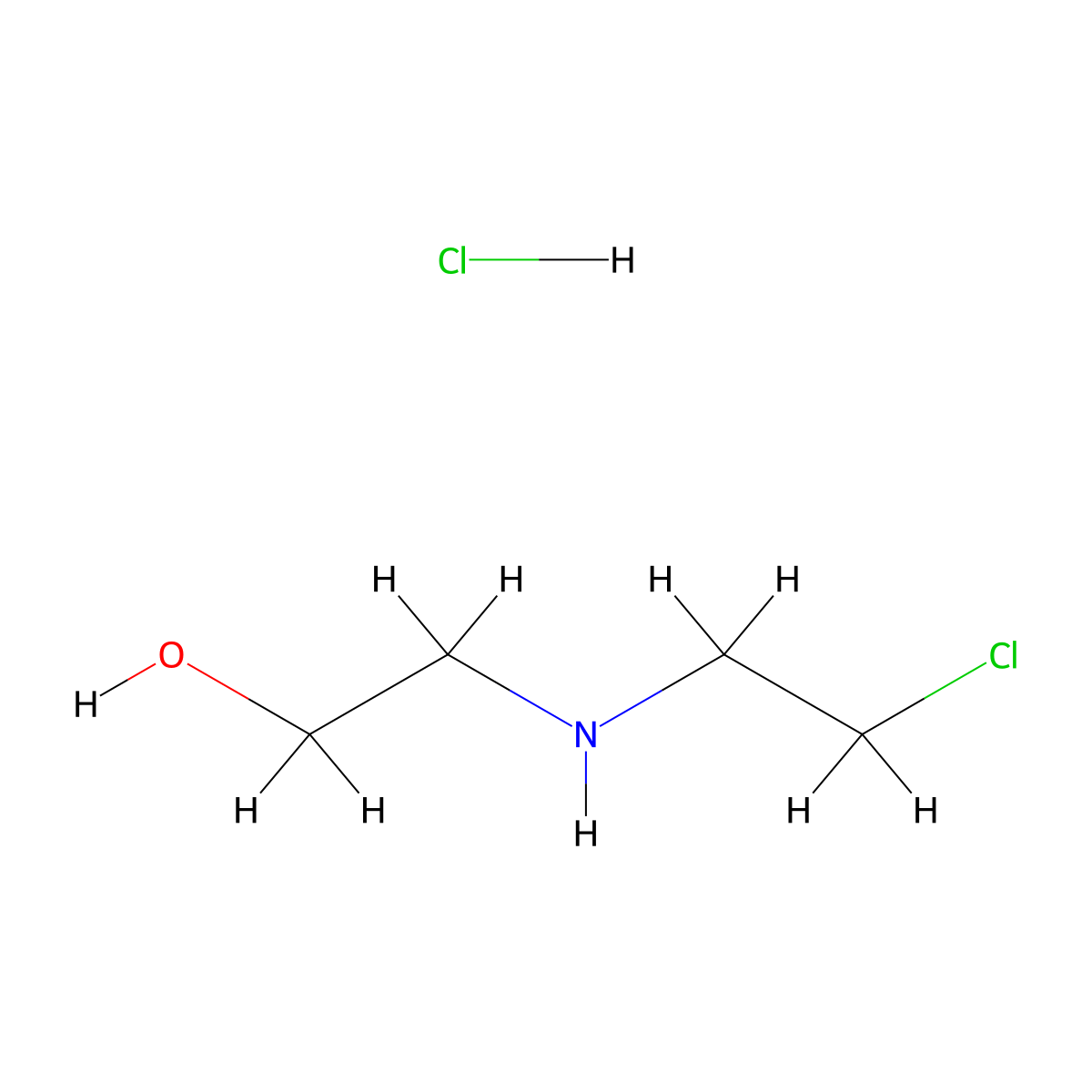 2-((2-Chloroethyl)amino)ethanol hydrochloride molecular structure, CAS 2576-29-6