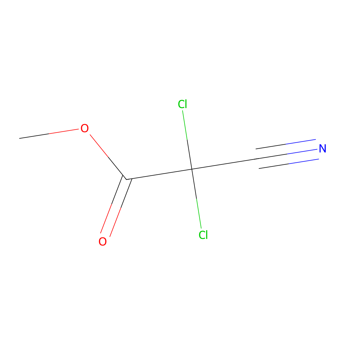 Methyl 2,2-dichloro-2-cyanoacetate molecular structure, CAS 25761-68-6