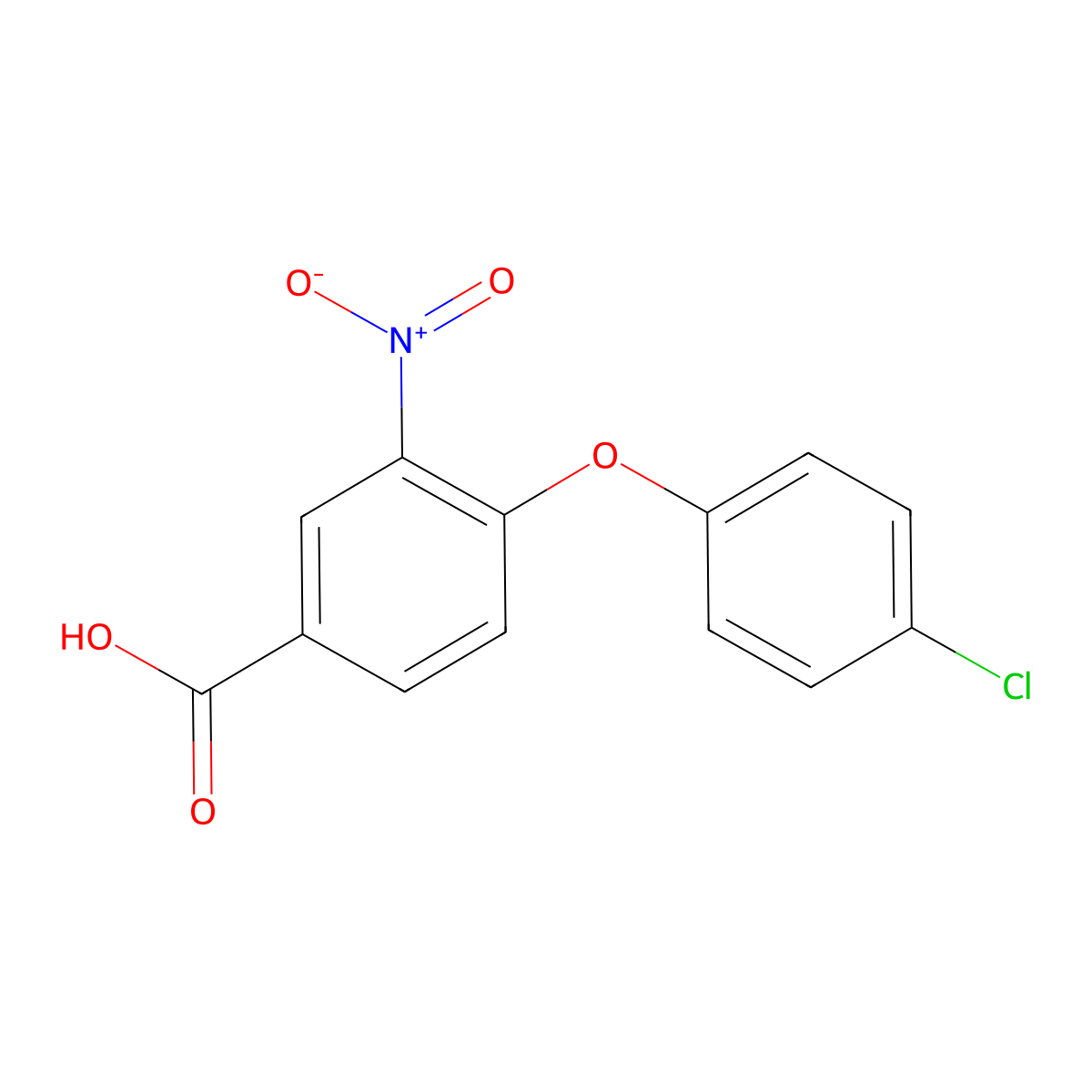 4-(4-Chlorophenoxy)-3-nitrobenzoic acid molecular structure, CAS 257616-46-9