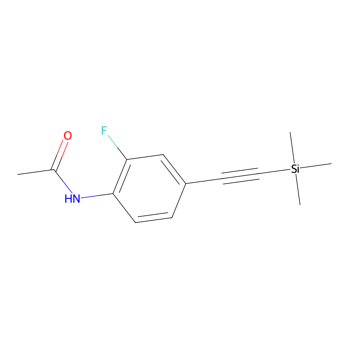 N-(2-fluoro-4-((trimethylsilyl)ethynyl)phenyl)acetamide molecular structure, CAS 2576200-17-2