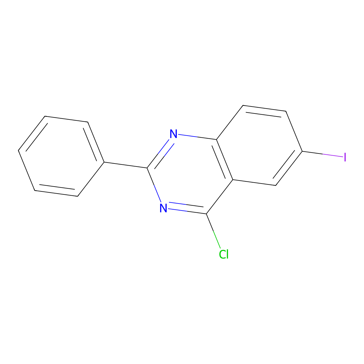 4-Chloro-6-iodo-2-phenylquinazoline molecular structure, CAS 257624-25-2
