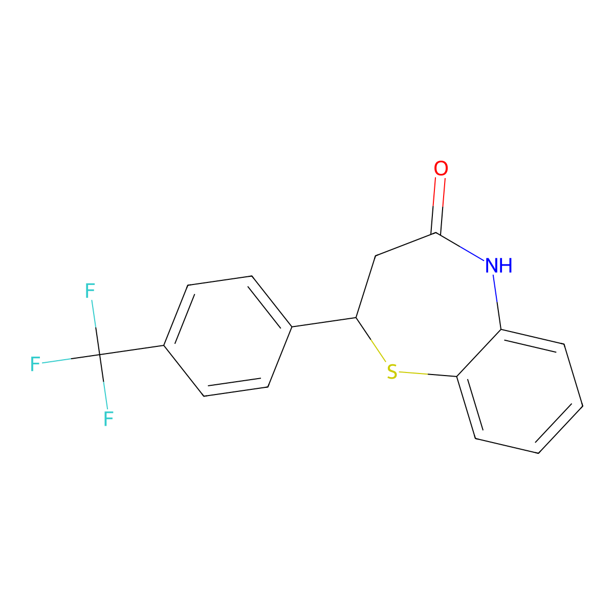 2-(4-(Trifluoromethyl)phenyl)-2,3-dihydrobenzo[b][1,4]thiazepin-4(5H)-one molecular structure, CAS 257625-05-1