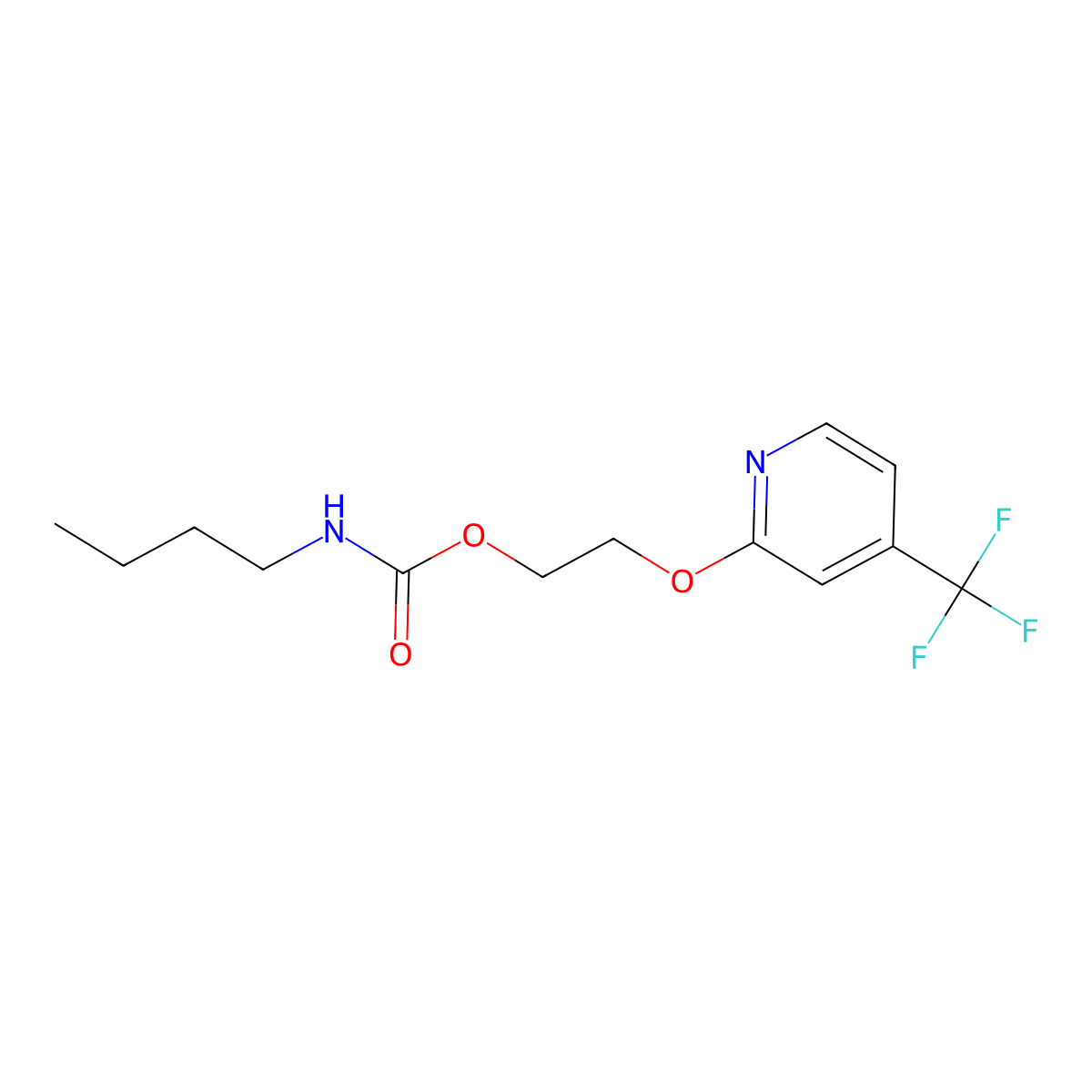 2-[[4-(trifluoromethyl)-2-pyridinyl]oxy]ethyl N-butylcarbamate molecular structure, CAS 257625-14-2