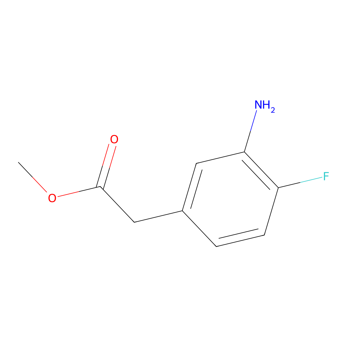 Methyl 2-(3-amino-4-fluorophenyl)acetate molecular structure, CAS 257632-77-2