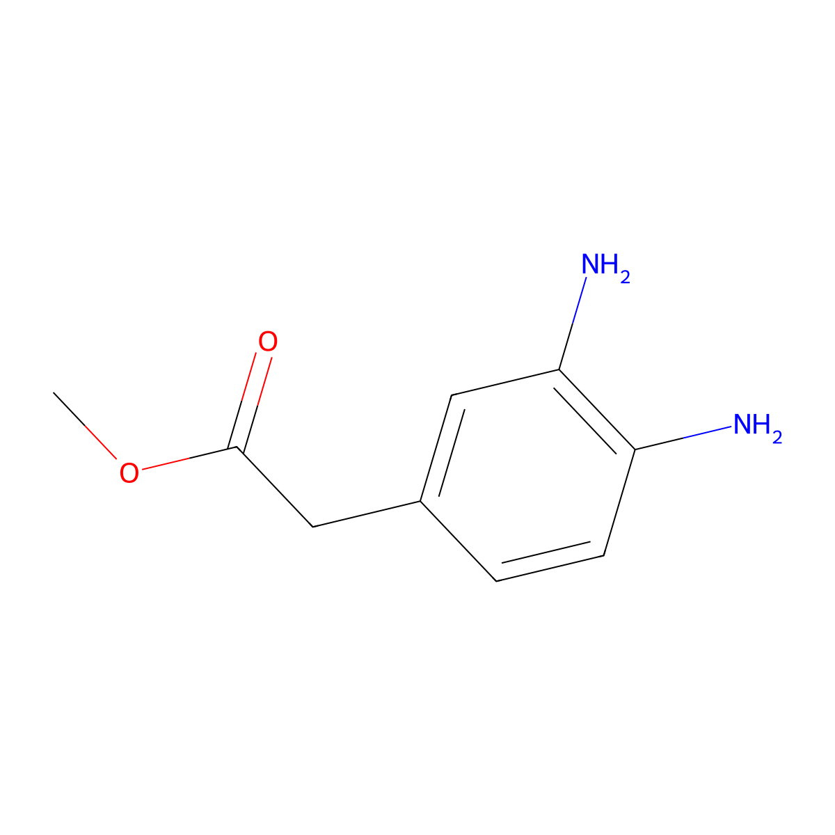 Methyl 2-(3,4-diaminophenyl)acetate molecular structure, CAS 257632-89-6