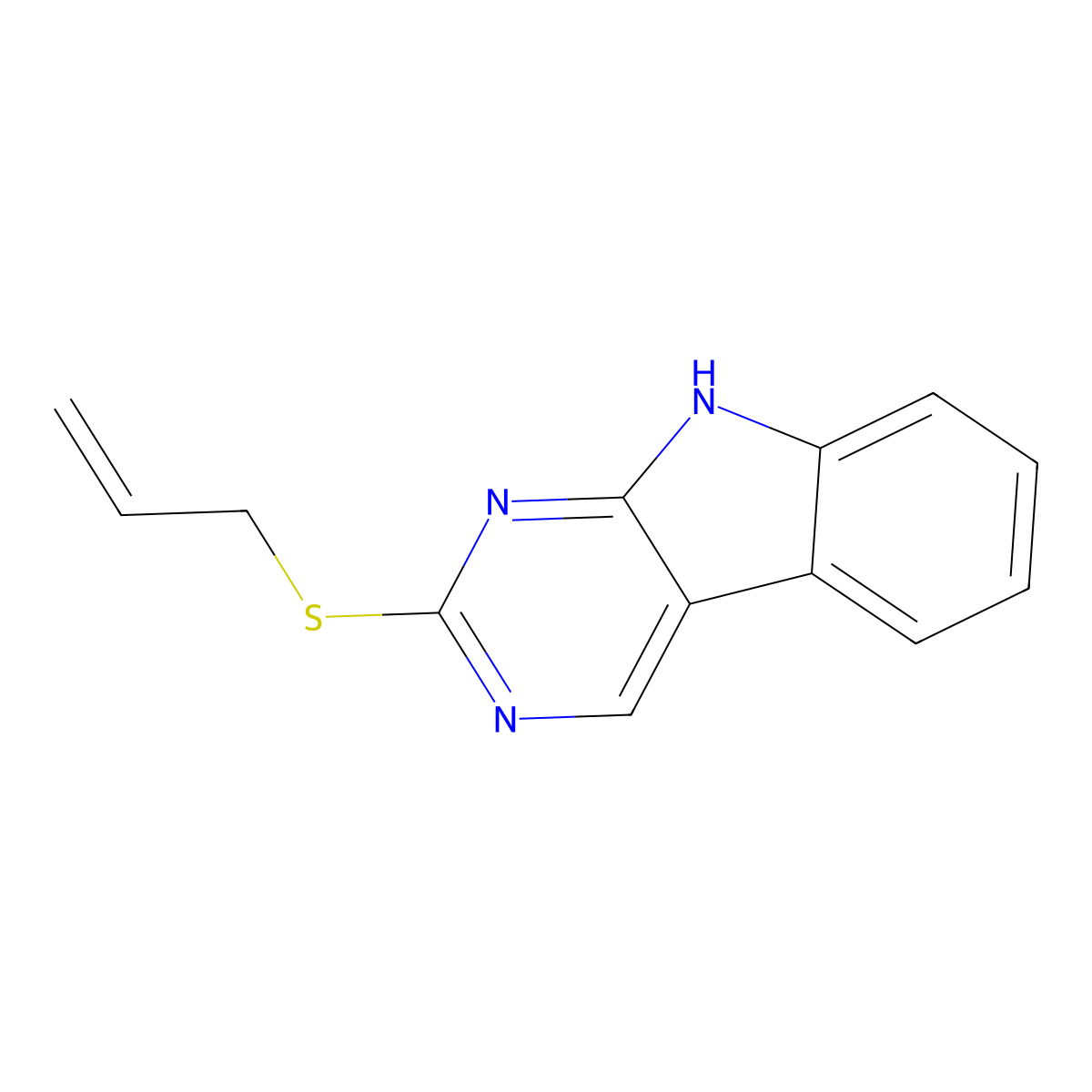 2-(2-Propen-1-ylthio)-9H-pyrimido(4,5-b)indole molecular structure, CAS 257633-03-7
