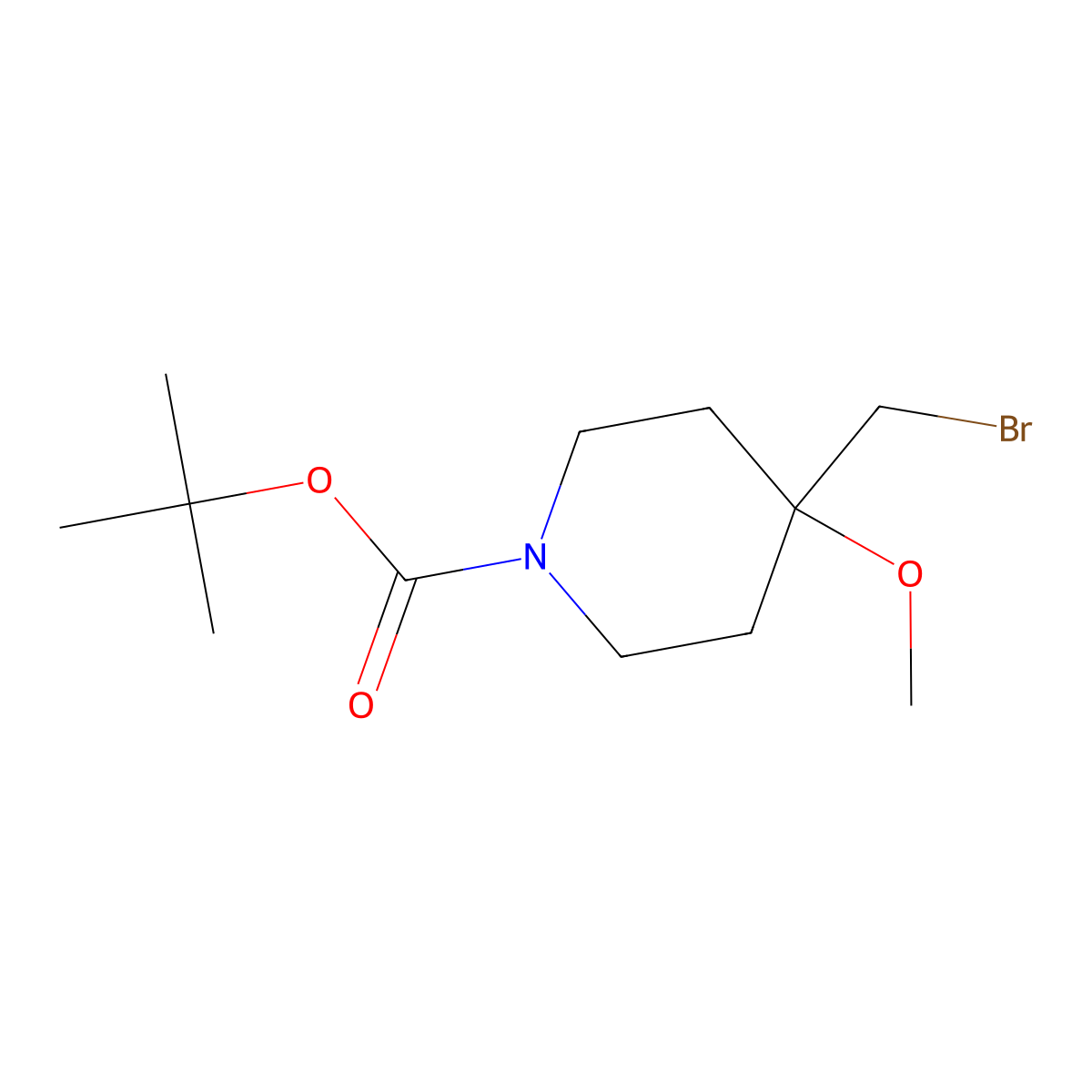 tert-Butyl4-(bromomethyl)-4-methoxypiperidine-1-carboxylate molecular structure, CAS 257634-42-7