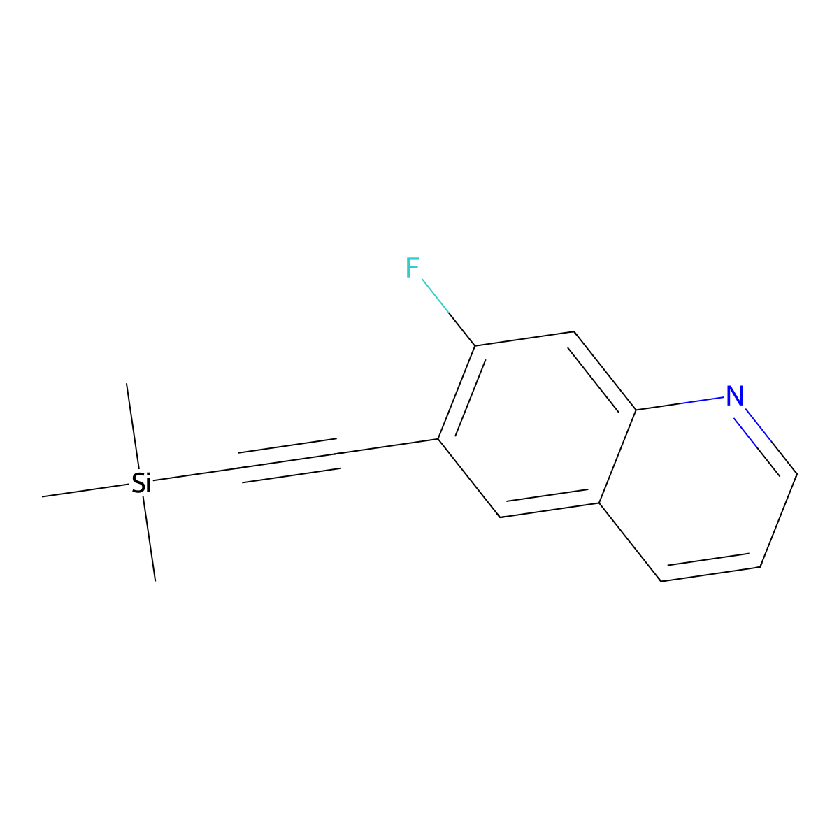 7-Fluoro-6-((trimethylsilyl)ethynyl)quinoline molecular structure, CAS 2576359-58-3