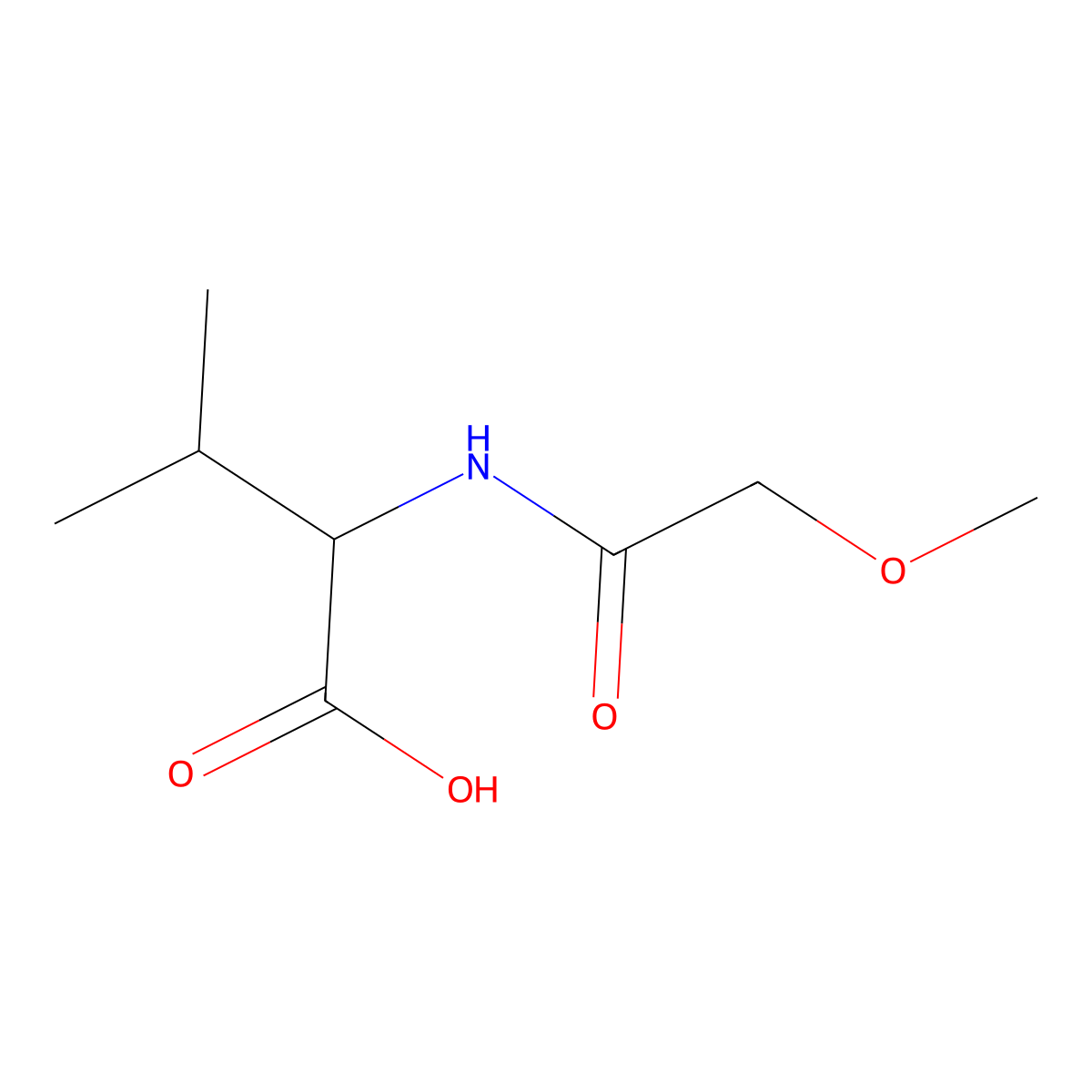 (2S)-2-(2-methoxyacetamido)-3-methylbutanoic acid molecular structure, CAS 257638-51-0