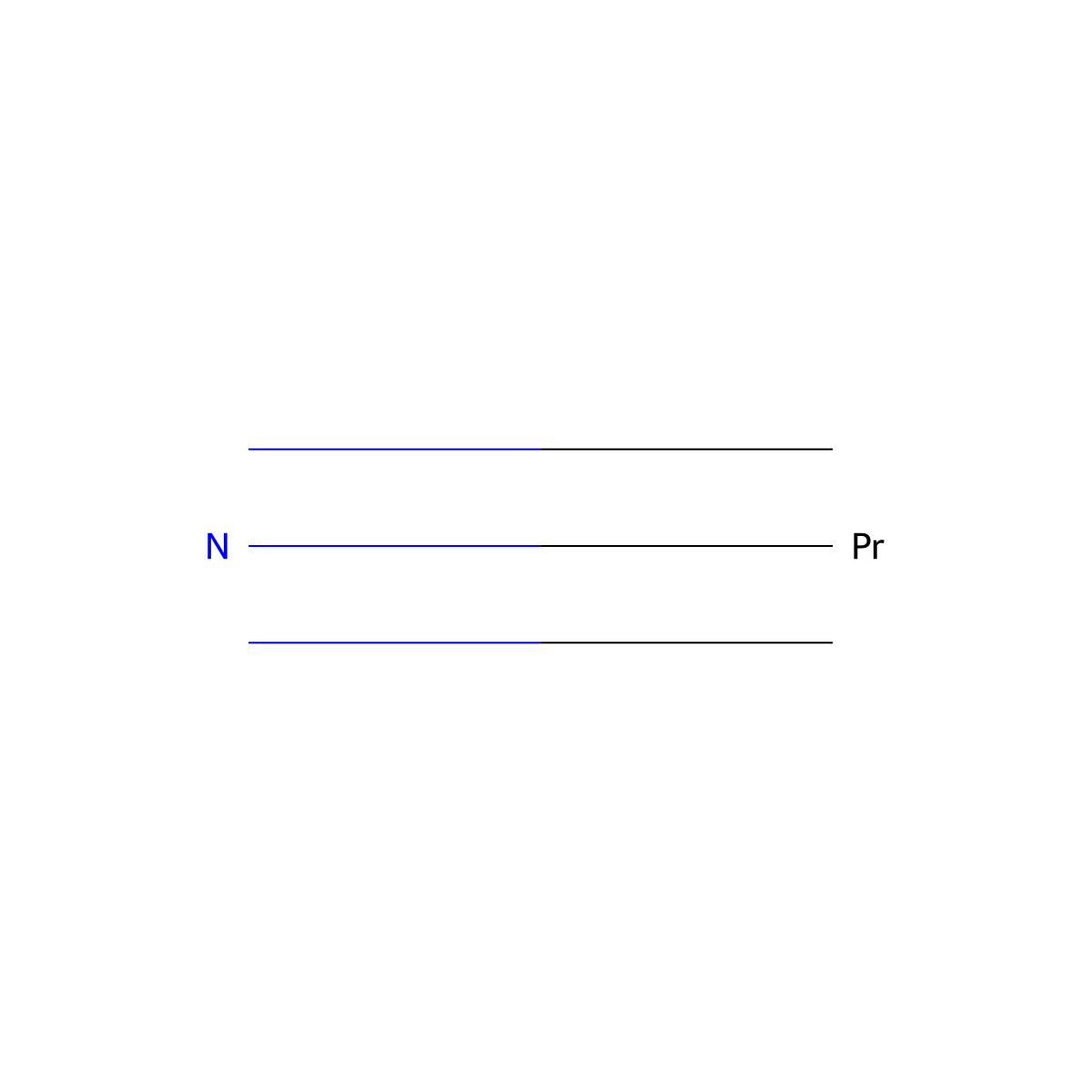Praseodymium nitride (PrN) molecular structure, CAS 25764-09-4