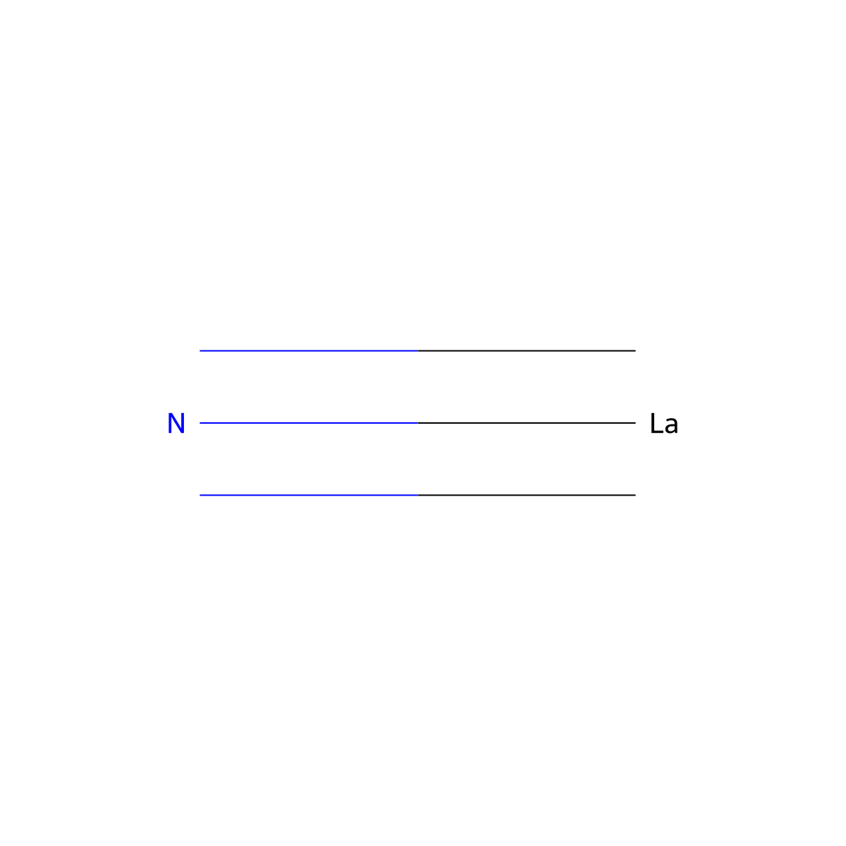 Lanthanum nitride (LaN) molecular structure, CAS 25764-10-7