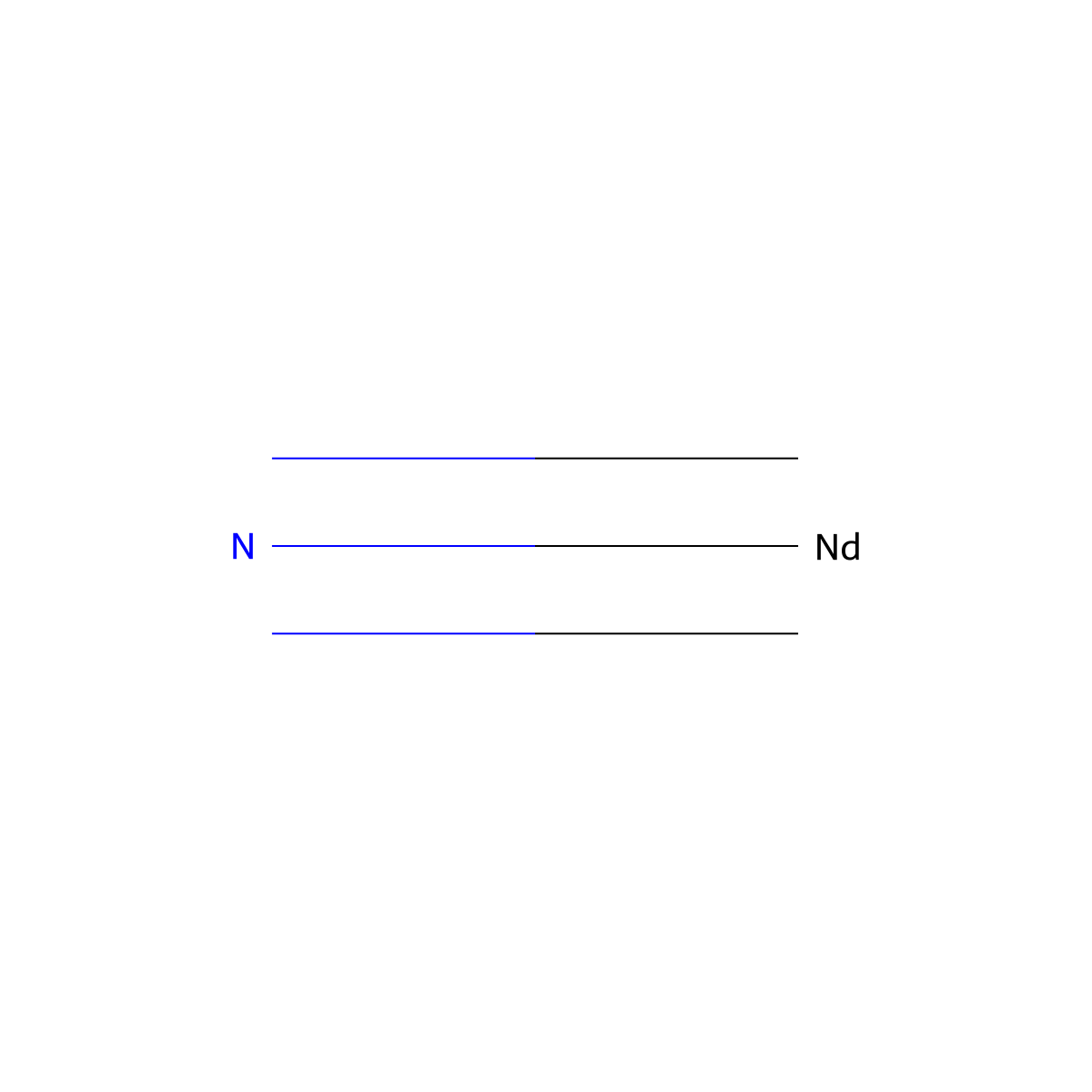 Neodymium nitride (NdN) molecular structure, CAS 25764-11-8