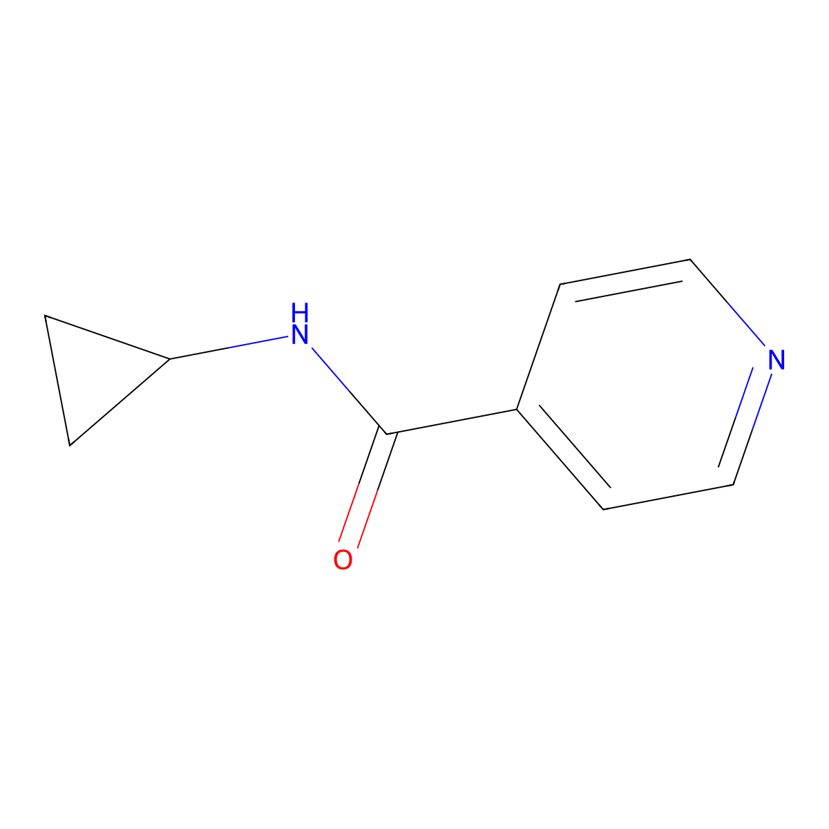 Isonicotinamide, N-cyclopropyl- molecular structure, CAS 25764-75-4