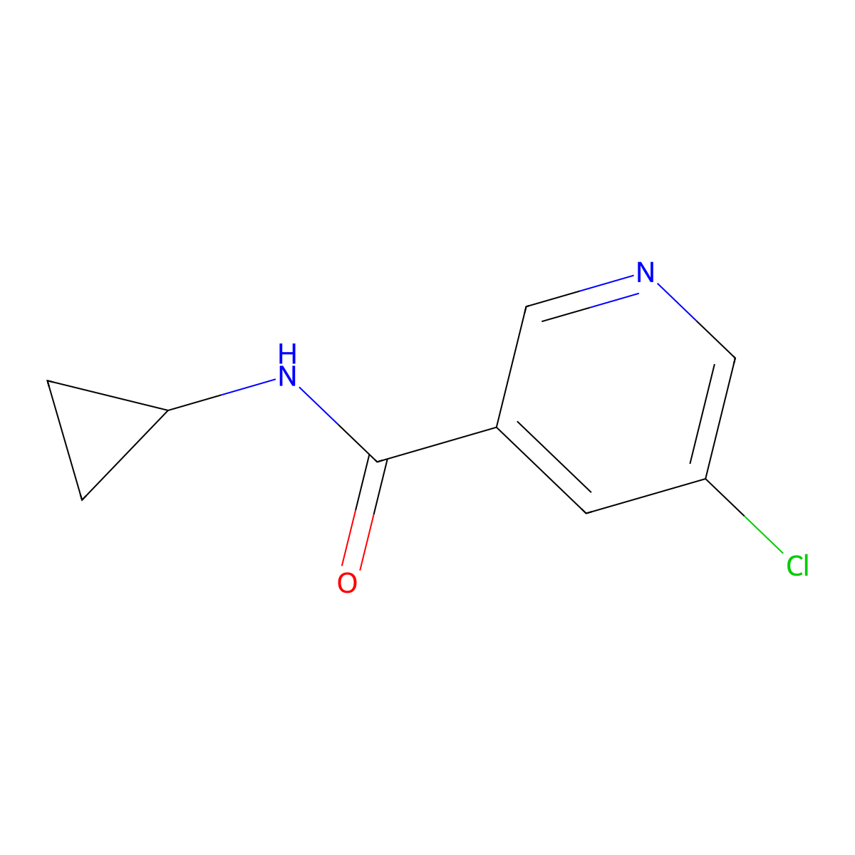 5-chloro-N-cyclopropylnicotinamide molecular structure, CAS 25764-76-5