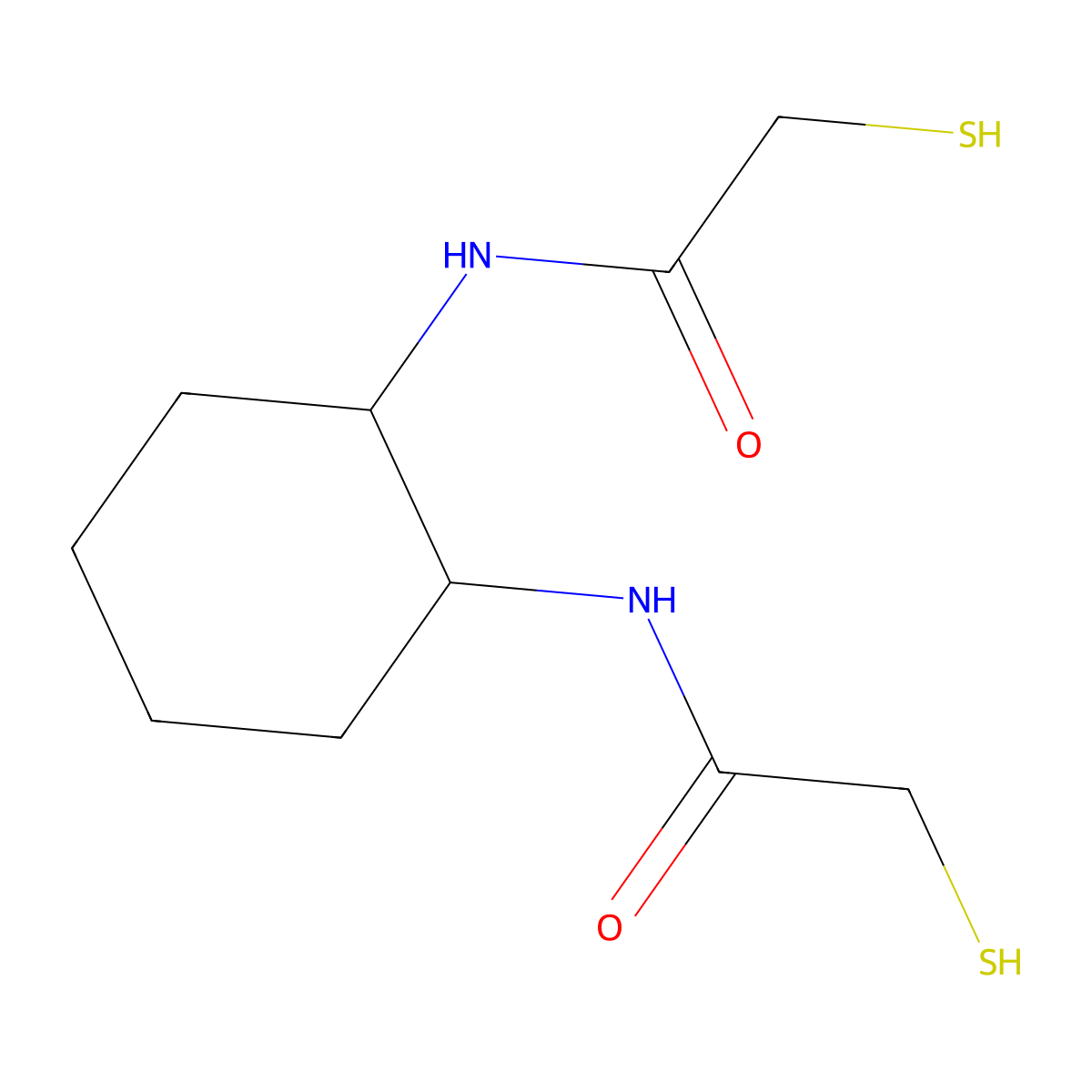 (+-)-Trans-1,2-bis(2-mercaptoacetamido)cyclohexane molecular structure, CAS 257641-01-3