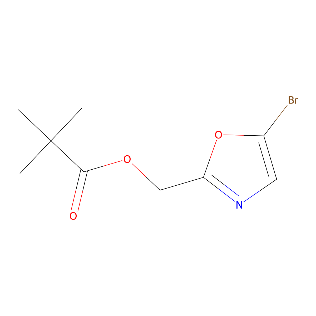 2,2-Dimethyl-propionic acid 5-bromo-oxazol-2-ylmethyl ester molecular structure, CAS 2576420-67-0