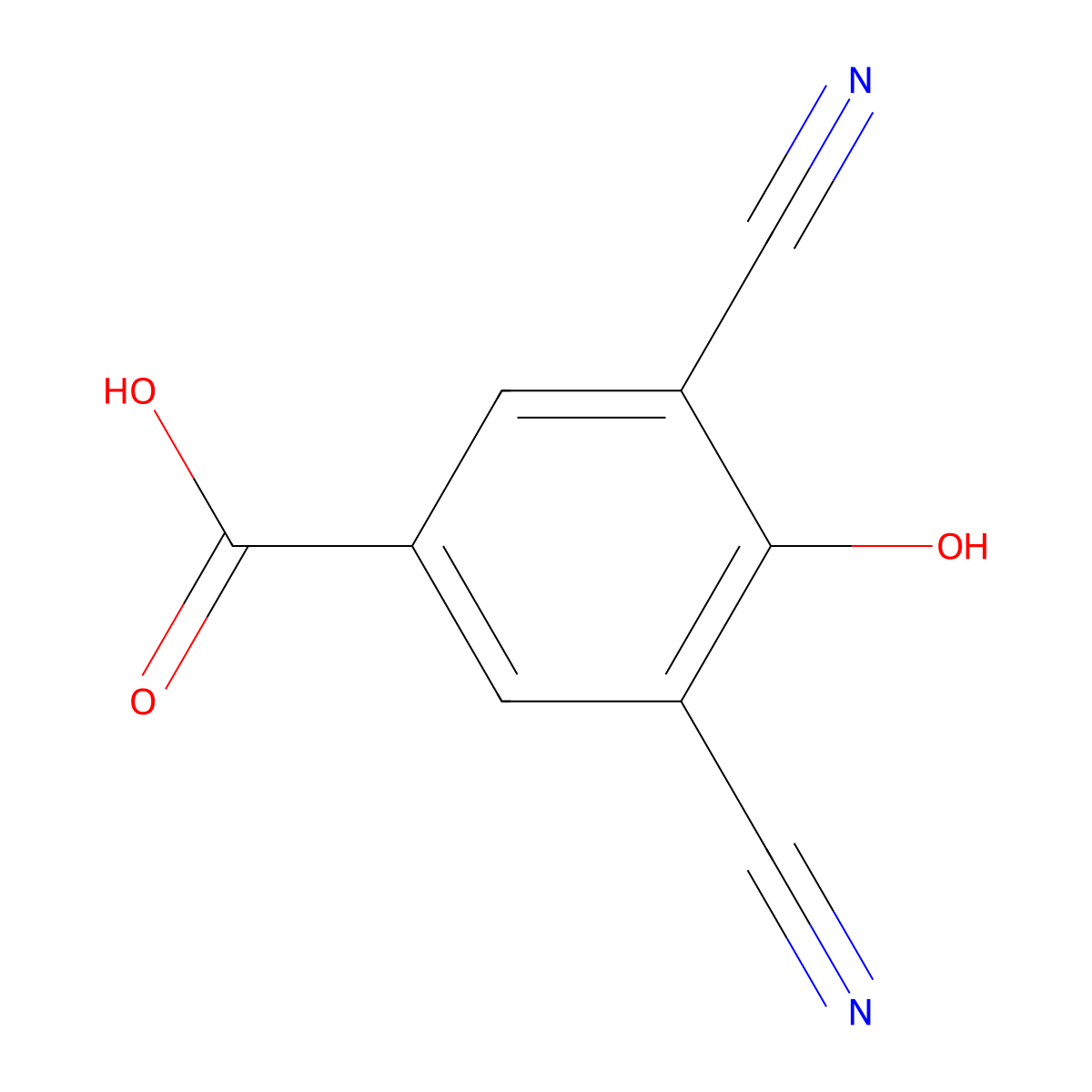 3,5-Dicyano-4-hydroxybenzoic acid molecular structure, CAS 2576420-71-6
