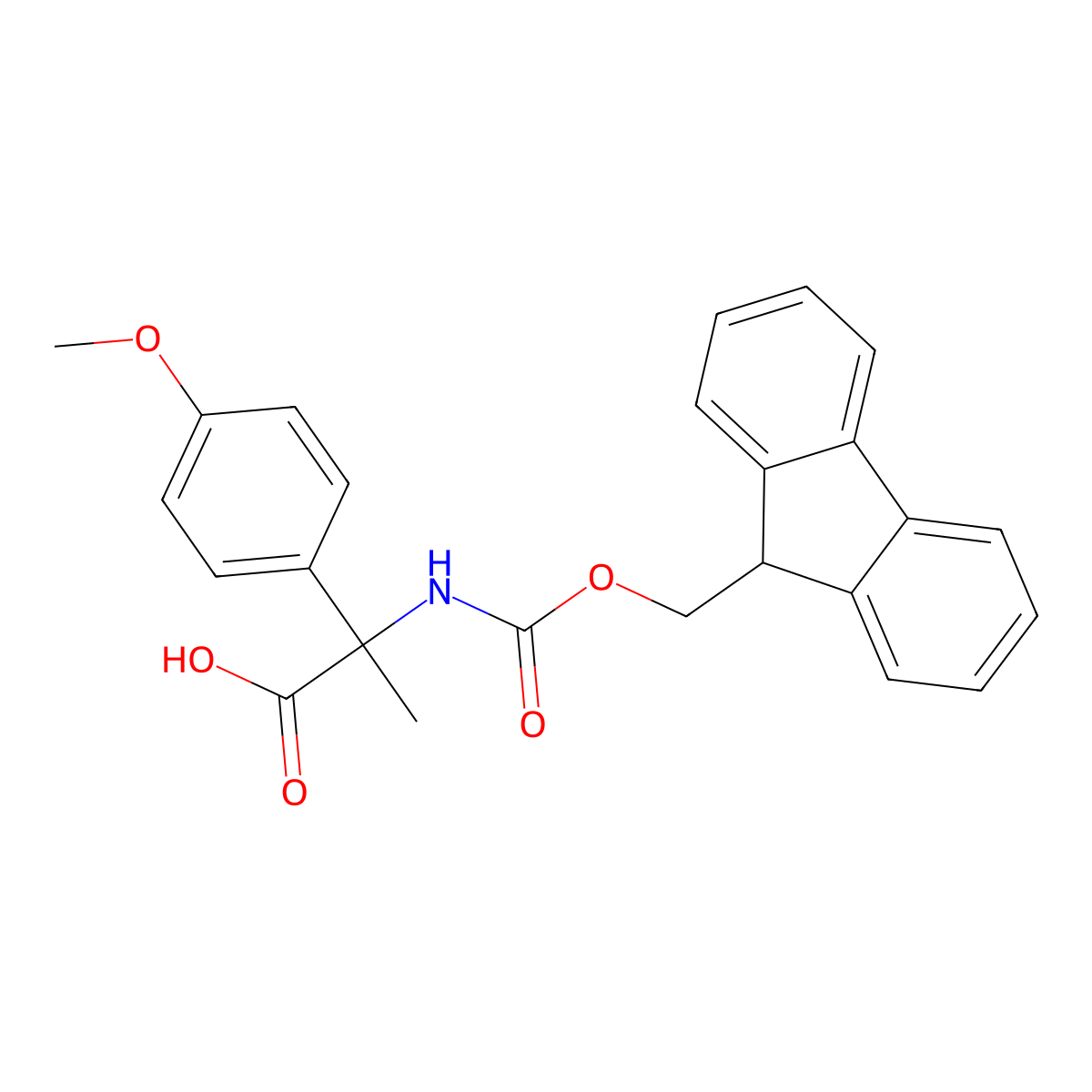 (2S)-2-(9H-fluoren-9-ylmethoxycarbonylamino)-2-(4-methoxyphenyl)propanoic acid molecular structure, CAS 2576507-93-0
