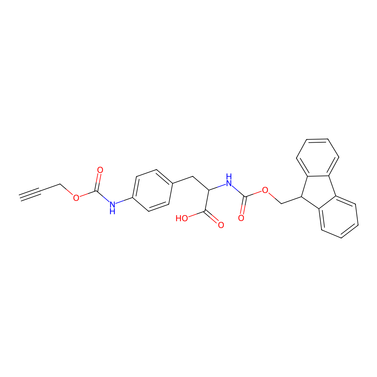 Fmoc-L-Phe(4-NH-Poc)-OH molecular structure, CAS 2576508-07-9