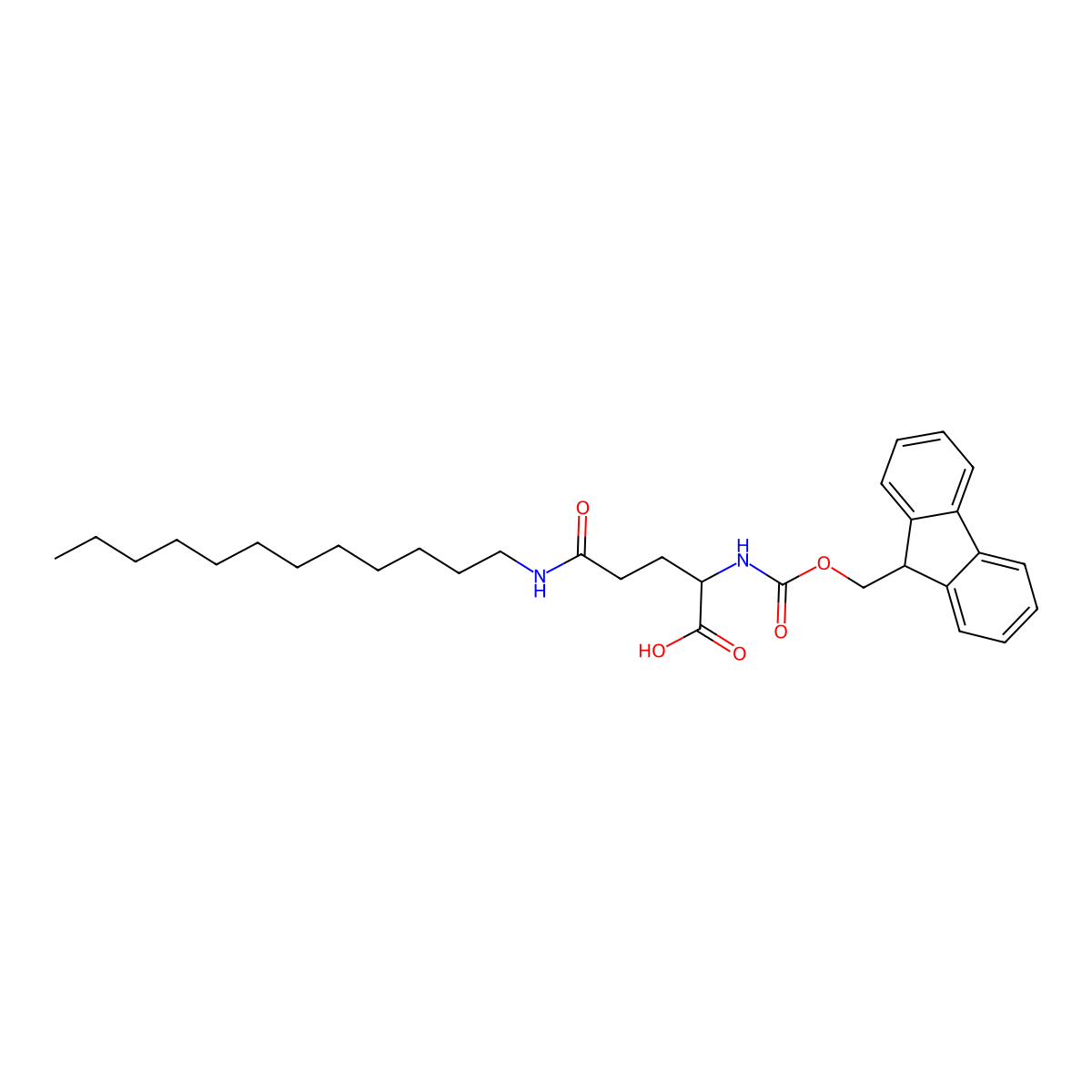 N-alpha-(9-Fluorenylmethyloxycarbonyl)-N-gamma-lauryl-L-glutamine (Fmoc-L-Gln(lauryl)-OH) molecular structure, CAS 2576508-11-5