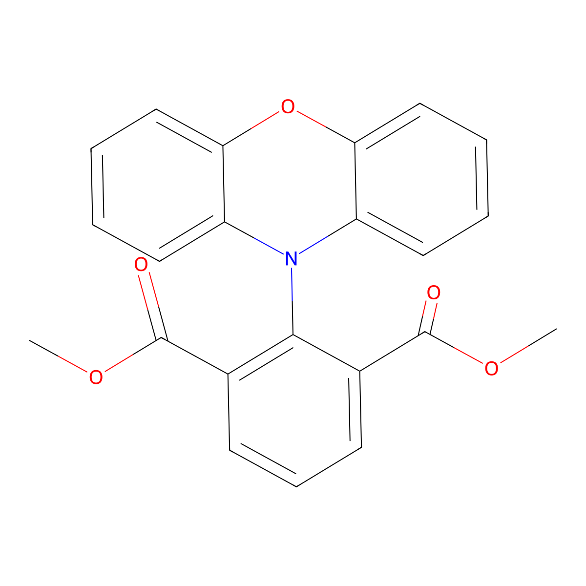 1,3-dimethyl 2-(10H-phenoxazin-10-yl)benzene-1,3-dicarboxylate molecular structure, CAS 2576587-83-0