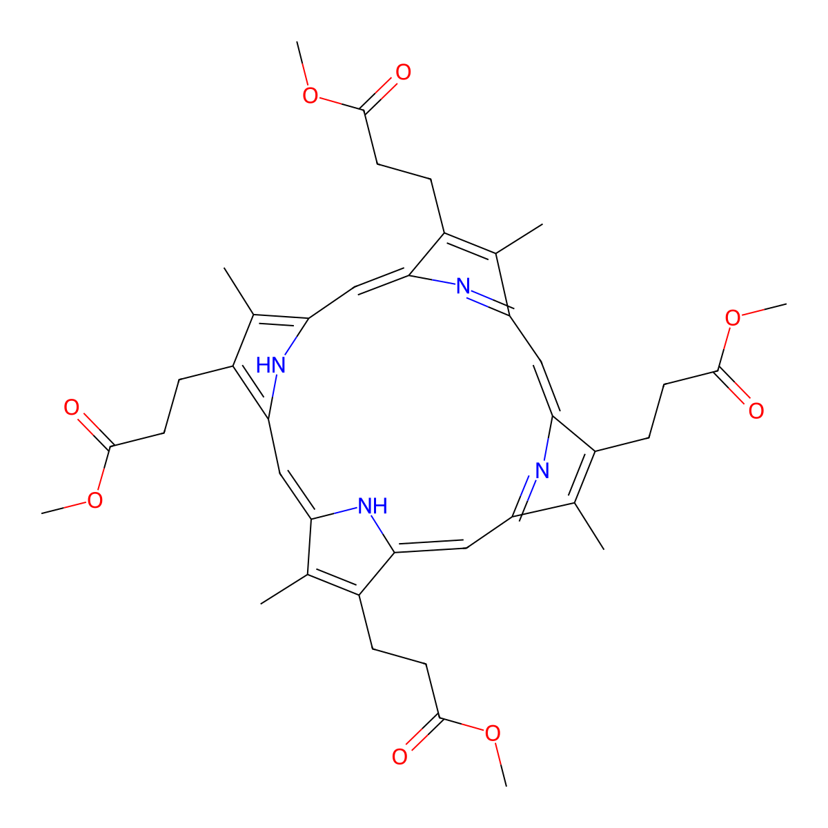 Coproporphyrin I tetramethyl ester molecular structure, CAS 25767-20-8
