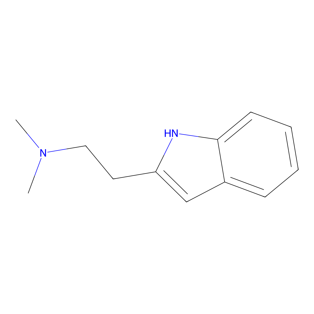 [2-(1H-indol-2-yl)ethyl]dimethylamine molecular structure, CAS 25768-93-8
