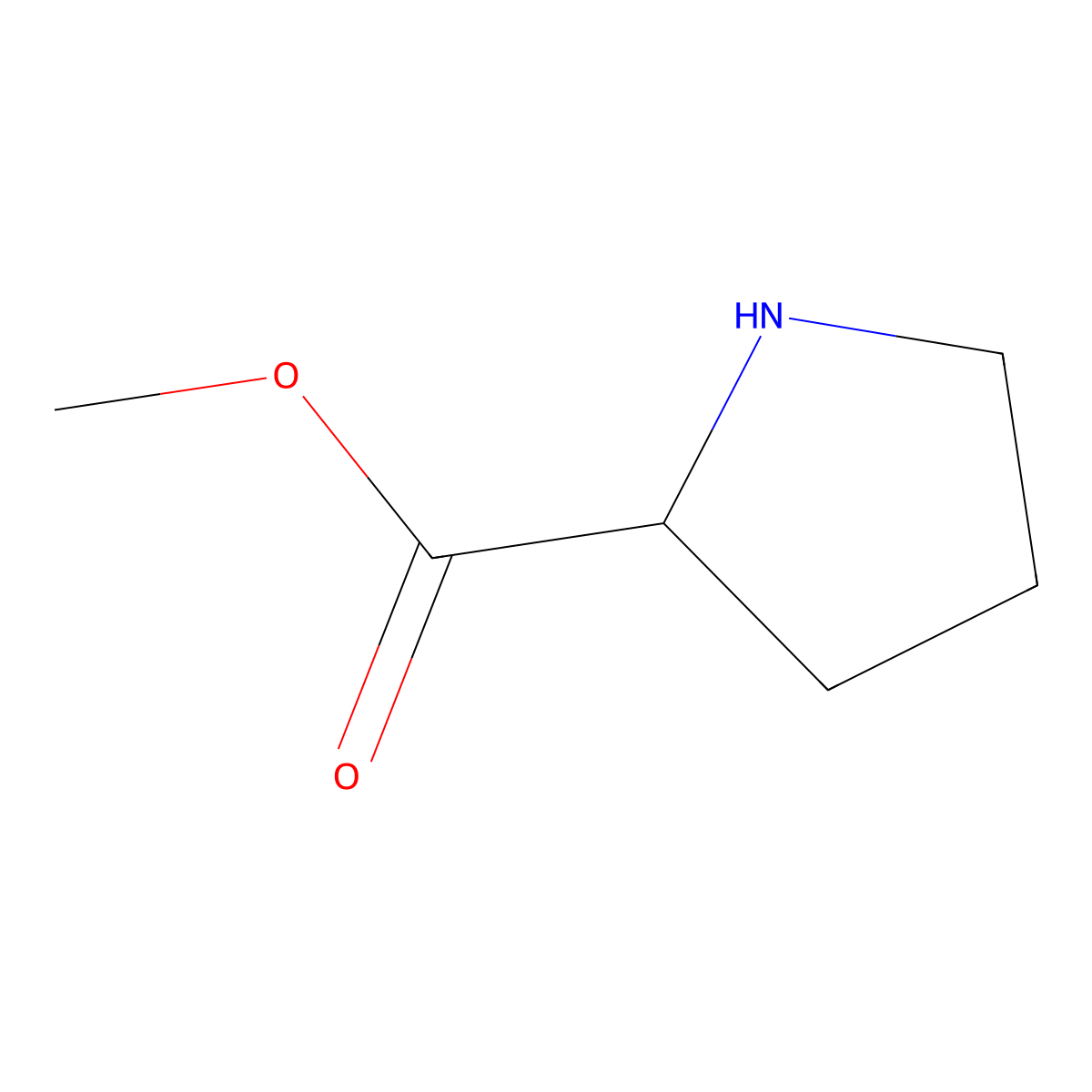 Methyl L-prolinate molecular structure, CAS 2577-48-2