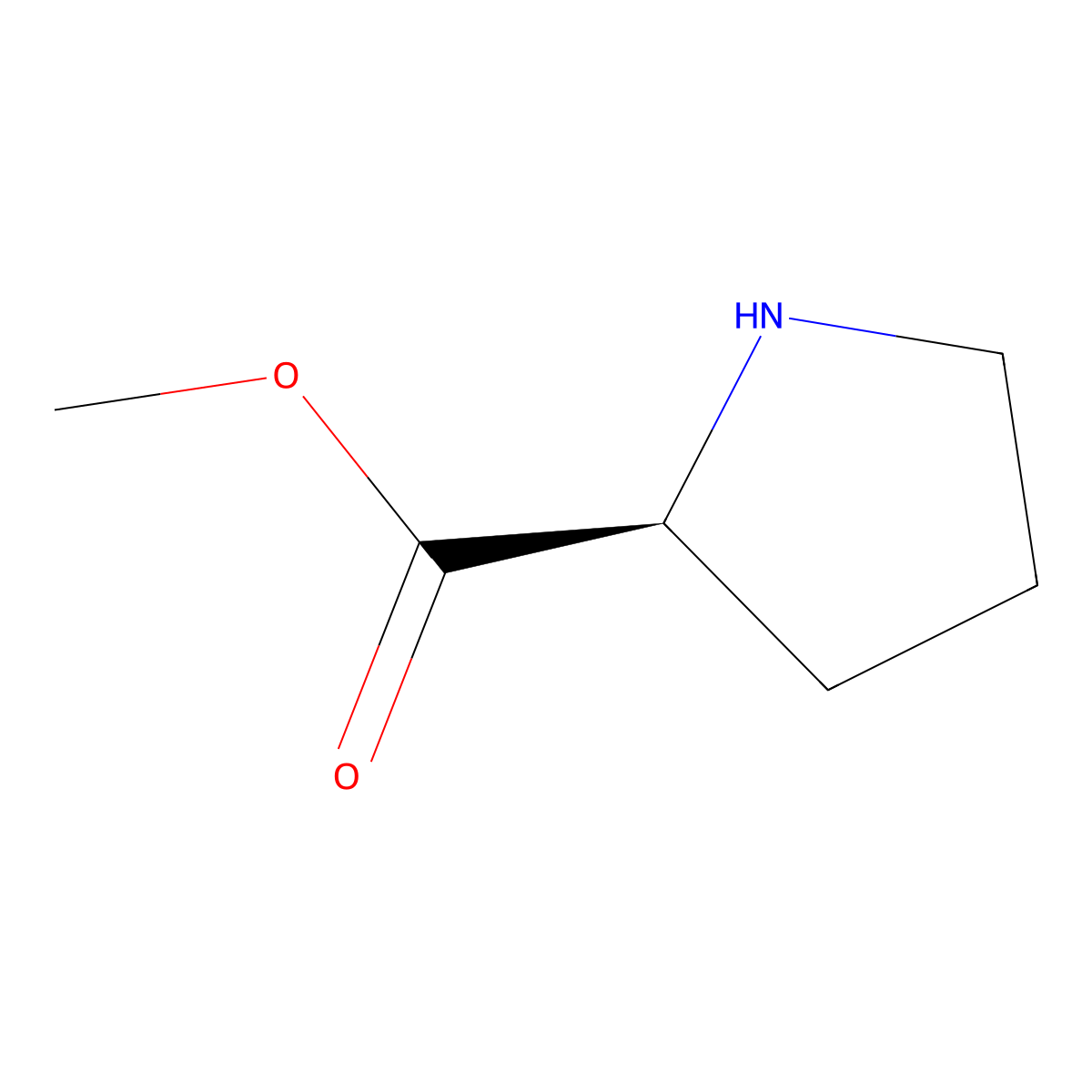 Methyl L-prolinate molecular structure, CAS 2577-48-2