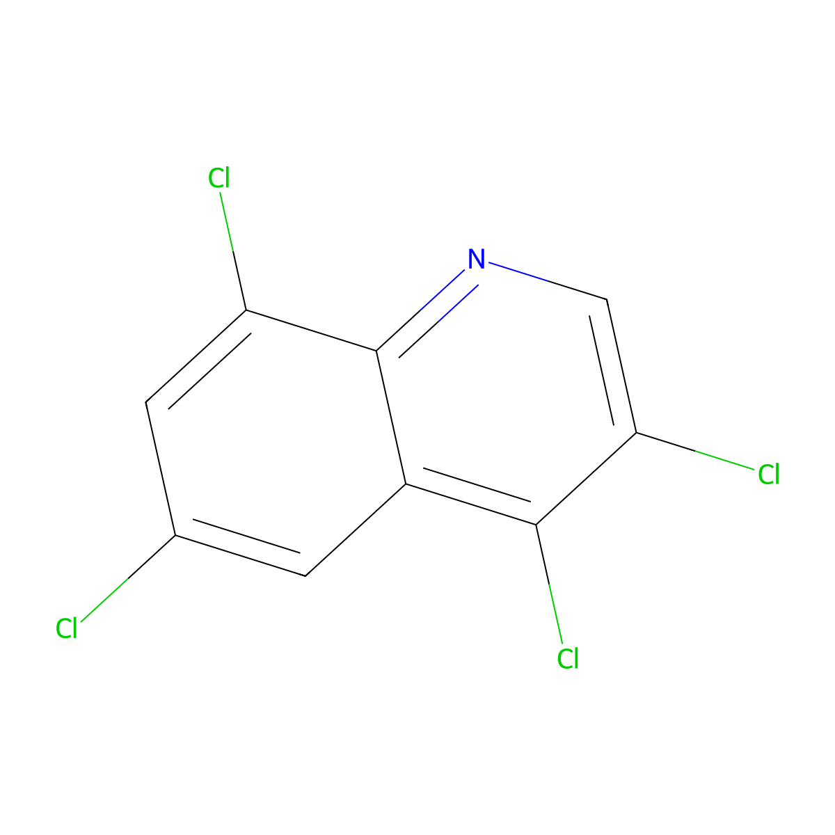 3,4,6,8-Tetrachloroquinoline molecular structure, CAS 25771-78-2