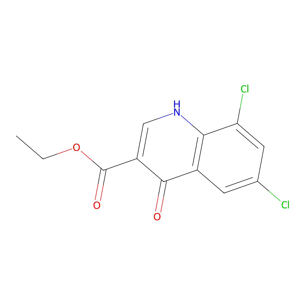 Ethyl 6,8-dichloro-4-hydroxyquinoline-3-carboxylate molecular structure, CAS 25771-89-5