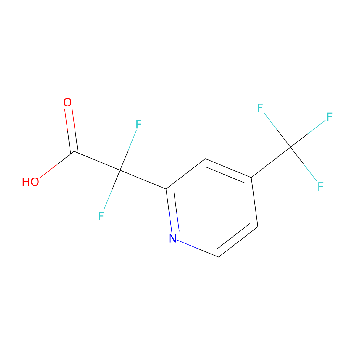 2,2-Difluoro-2-(4-(trifluoromethyl)pyridin-2-yl)acetic acid molecular structure, CAS 2577172-76-8
