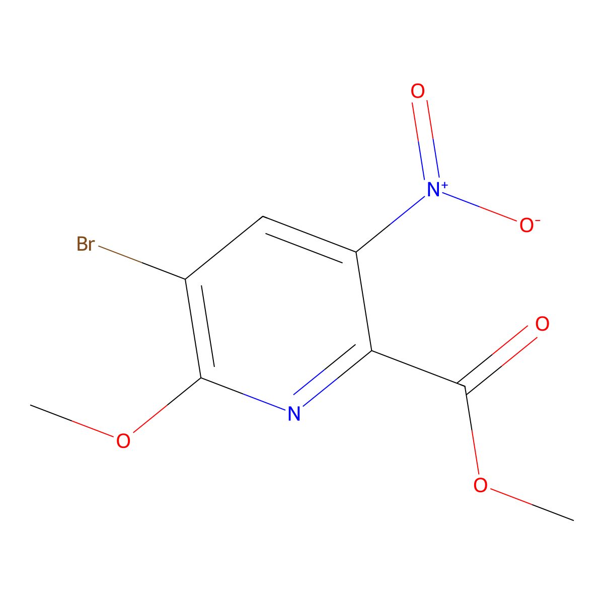Methyl 5-Bromo-6-methoxy-3-nitropicolinate molecular structure, CAS 2577287-80-8