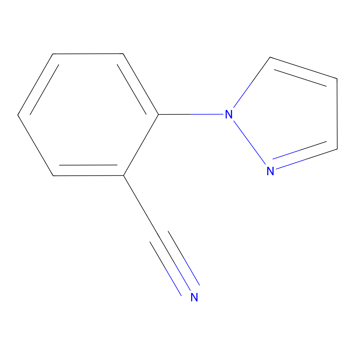 2-(1H-pyrazol-1-yl)benzonitrile molecular structure, CAS 25775-03-5